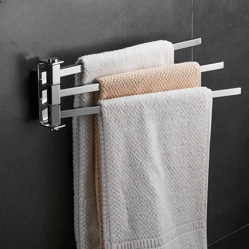 

Copper towel rack, light luxury wind, toilet rotating activity, towel rod, three-bar toilet pendant, bath towel rack