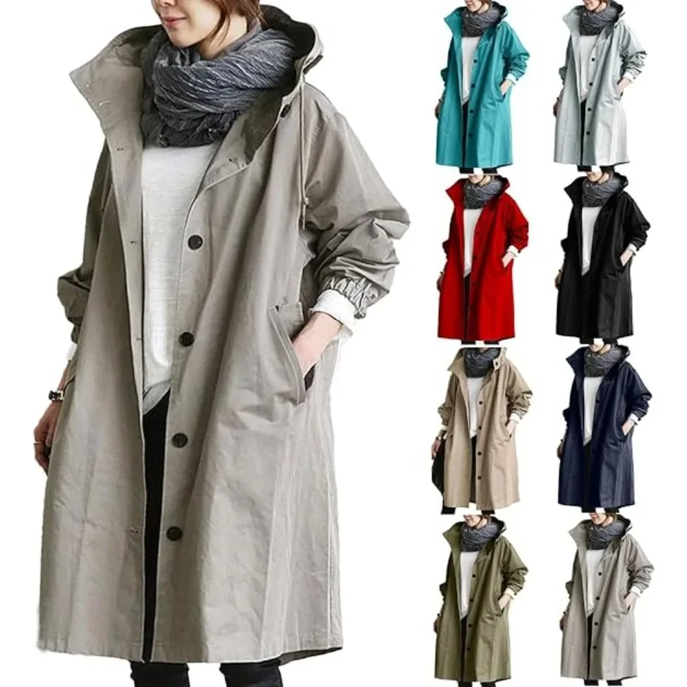 Warm Windbreaker Large size Woolen coat Autumn Winter Large Size Woman's Clothing Long Sleeve