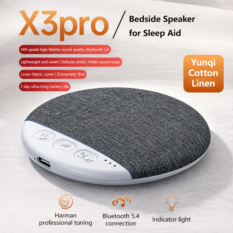 Compact Ultra-Thin Bluetooth Speaker with Nature Sounds & White Noise