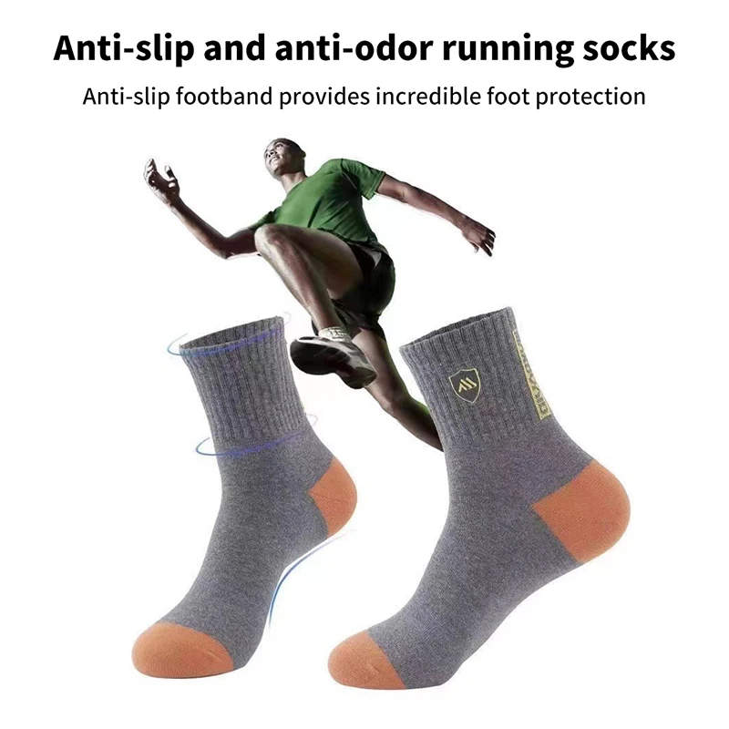 

Socks For Men, Mid-calf, Trendy, Contrasting Colors, Anti-odor, Sweat-absorbent, Breathable, Non-balling, High-elastic Sports