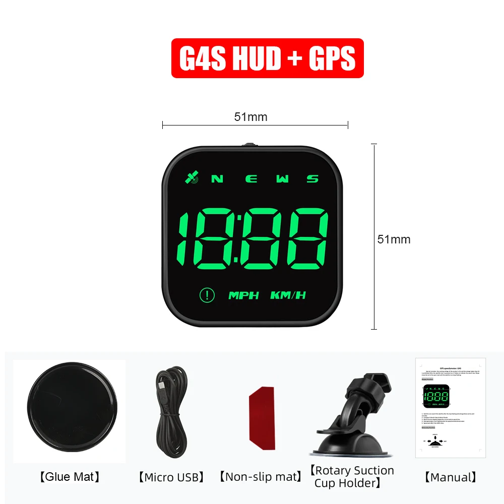 G10 Car HUD Head Up Display Digital Speedometer Clock Odometer GPS