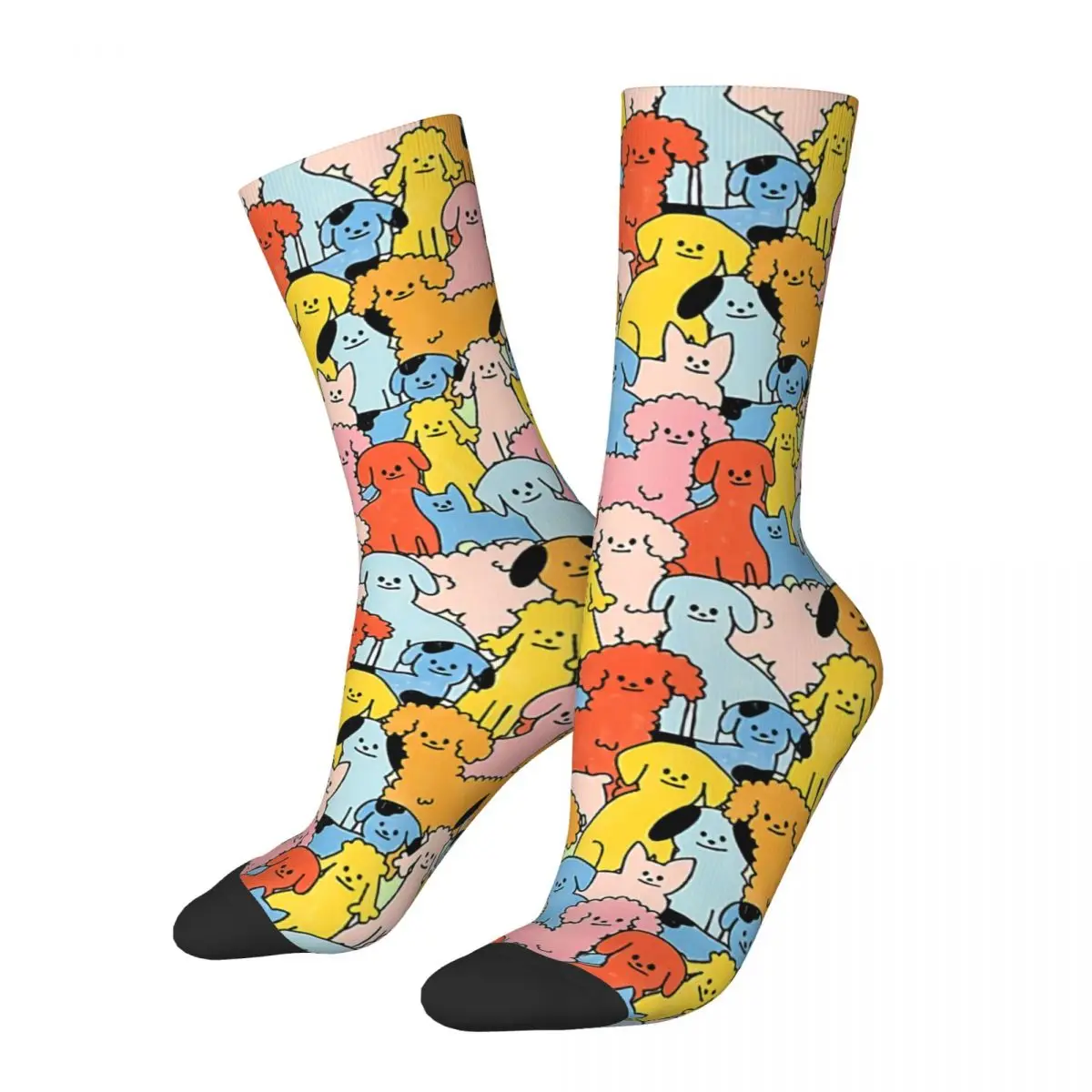 

Retro Pup Rally The Peach Fuzz Men's Socks Doodle Art Unisex Harajuku Pattern Printed Crazy Crew Sock Gift