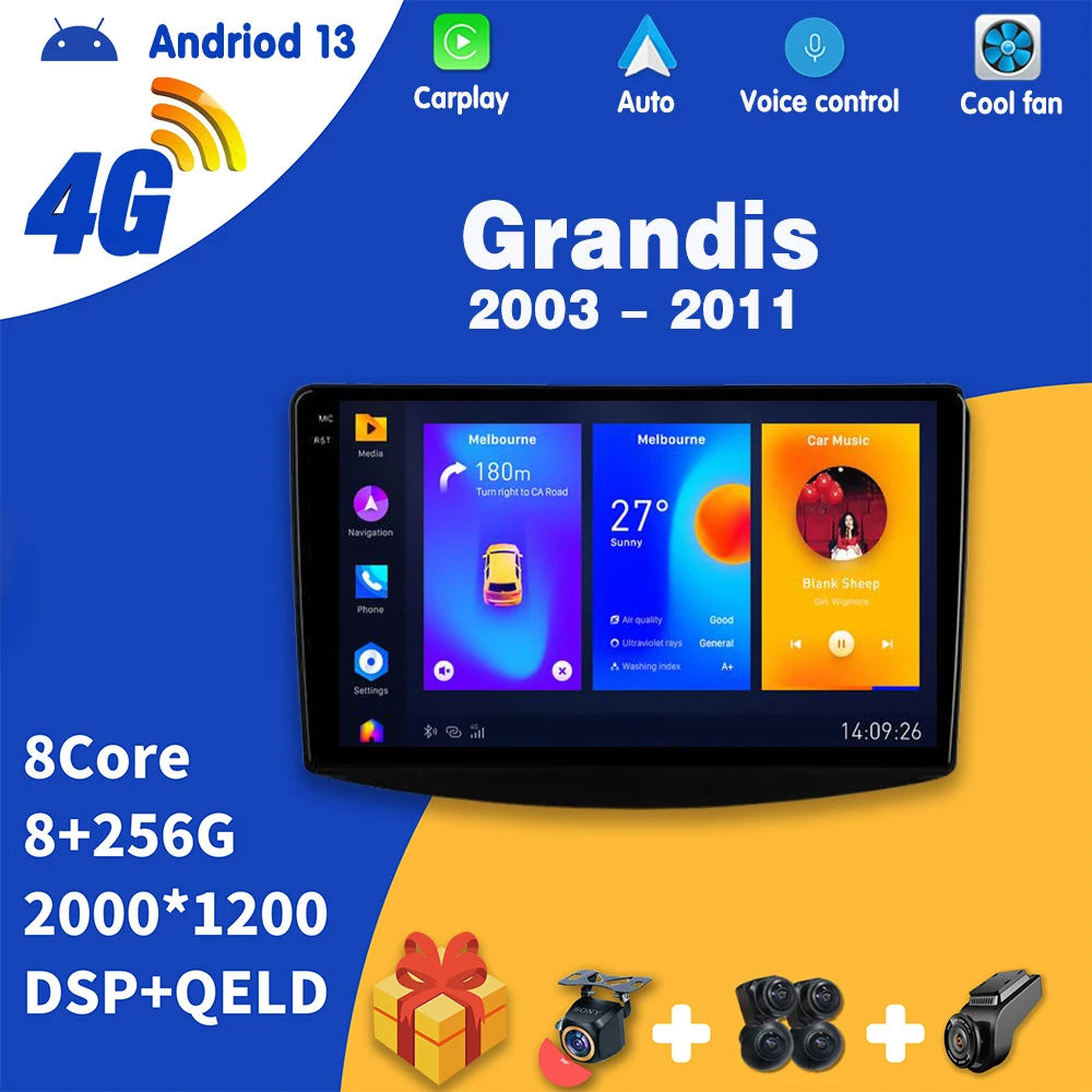 

Автомагнитола Carplay Android для Mitsubishi Grandis 1 2003 - 2011 мультимедийный видеоплеер навигация GPS Авто Стерео DVD No 2Din