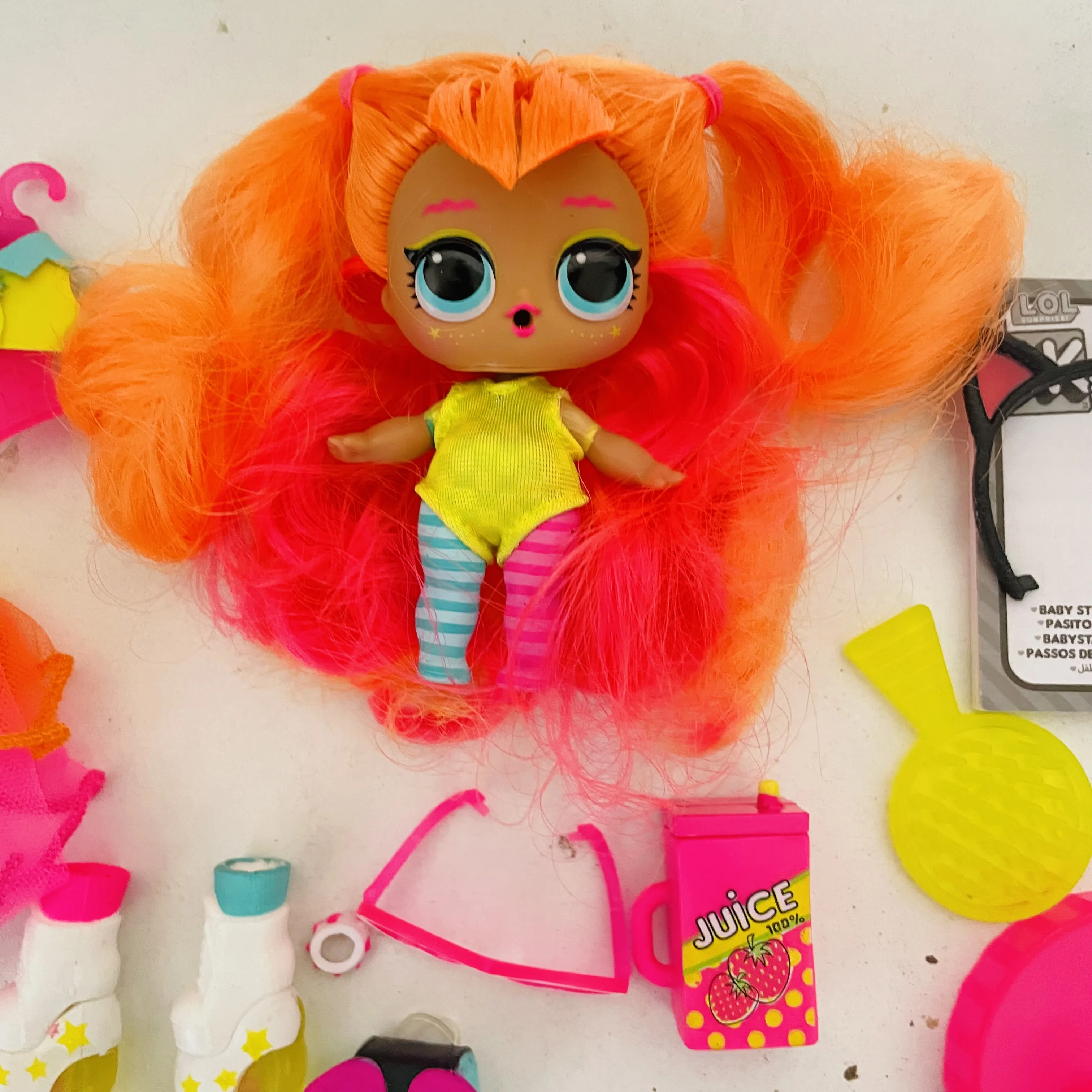 8cm Original MGA LOL doll OMG fashion big sister Orange long hair