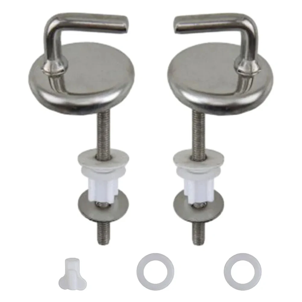 2Pcs Toilet Seat Hinge Stainless Steel Toilet Cover Mounting Connector Lid Hinge Mounting Fittings Replacement Parts toilet seat accessories toilet hinge replacement