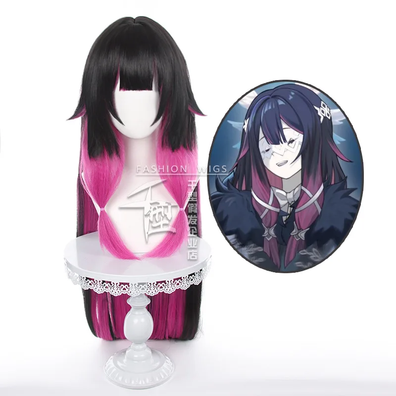 

Genshin Impact Columbina Cosplay Wig Black Long High Quality Heat Resistant Synthetic Hair Headwear Cosplay Halloween Wigs