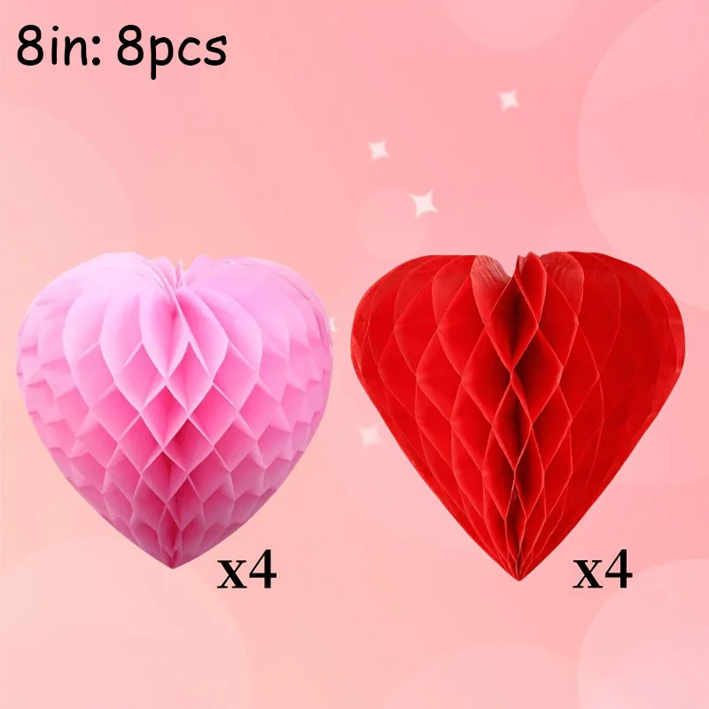 Valentine's Day shaped paper honeycomb ball love decoration pink heart-shaped Valentine's Day honeycomb for wedding party decor