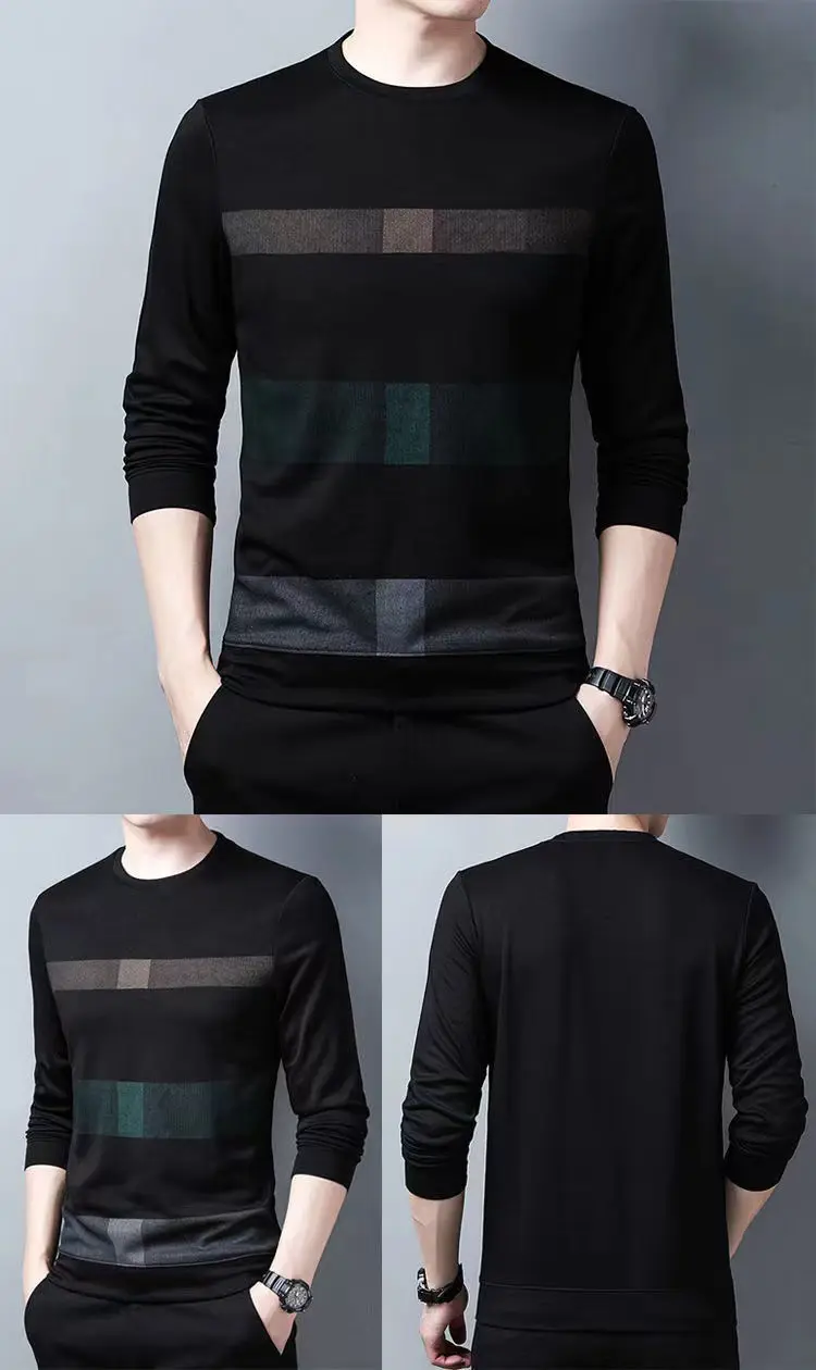 Herren Langarm Rundhals Wollpullover Für Frühling Und Herbst_voghion.com