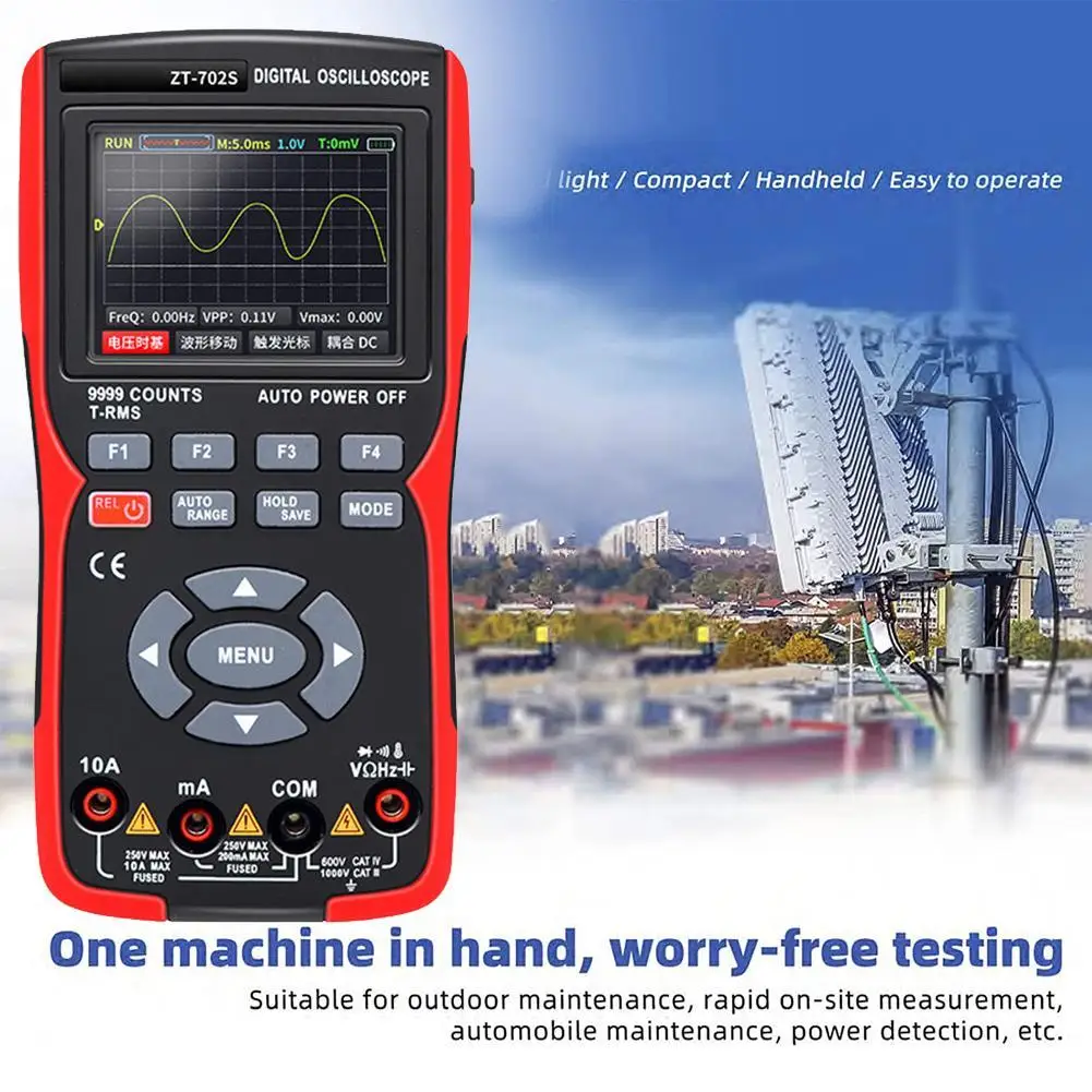 

ZOYI ZT702S Digital Multimeter Auto True RMS Tranistor Probe Multimetro Meter 48M/S 10MHZ PC Waveform Data Storage Oscilloscope