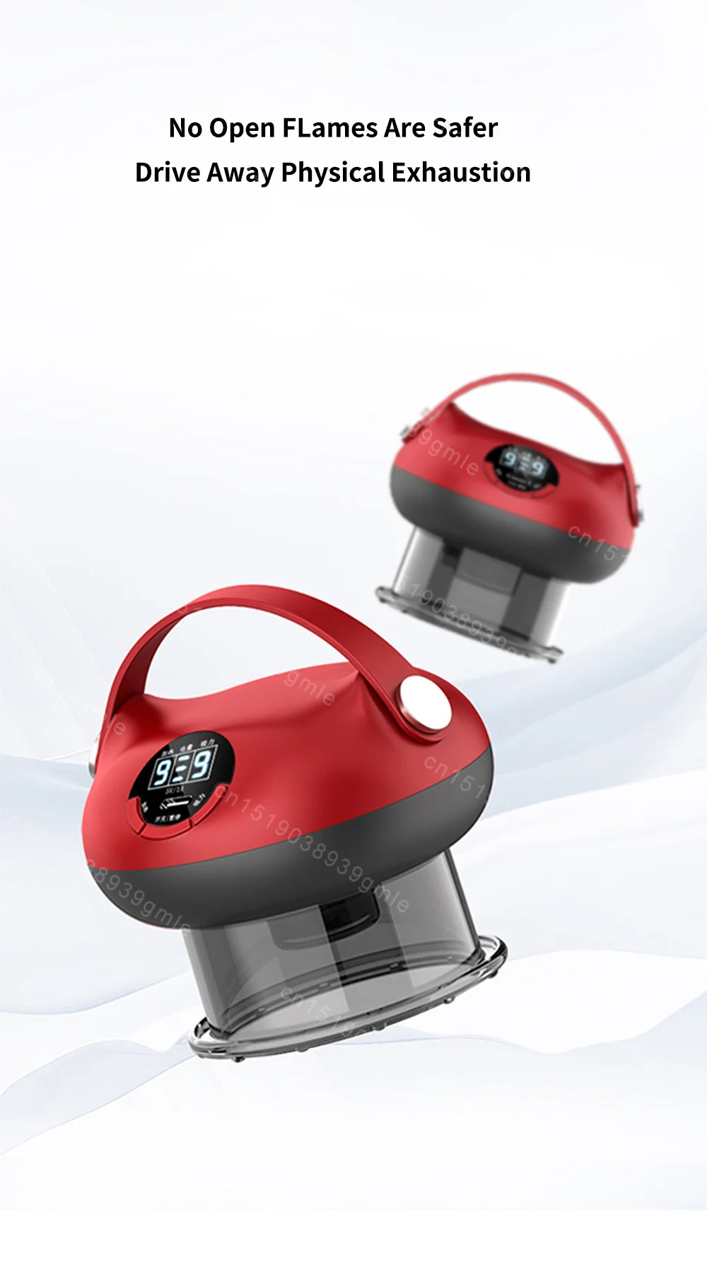 Description Picture 3 of itemIntelligent Vacuum Cupping Massage Device Electric Heating Scraping Suction Cups Physical Fatigue Relieve Health Guasha Cans