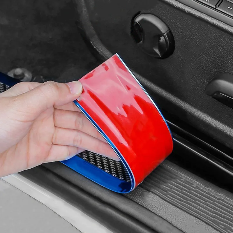 Auto Stoßstangen Schutz Streifen 2er Set | Carbon Fiber Optik | 40,7cm Schwarz