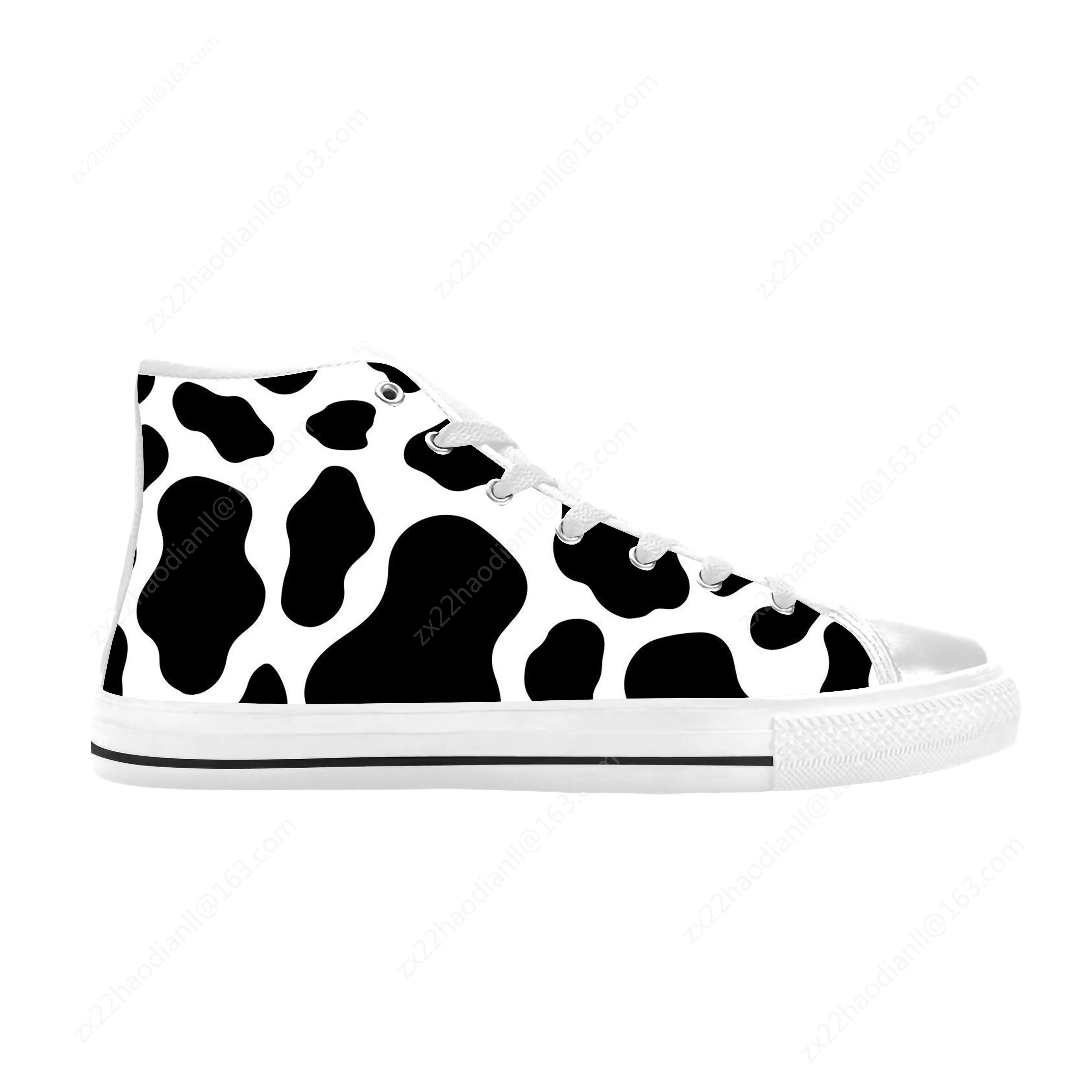 Animal Cow Print Pattern Anime Cartoon Manga Cool Casual Cloth Shoes High Top Comfortable Breathable 3D Print Men Women Sneakers