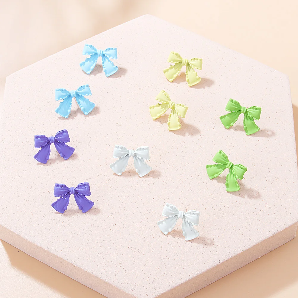 

New Bowknot Light Pink Clip on Earrings Pierced Non Piercing Ear Earings Fashion Jewelry