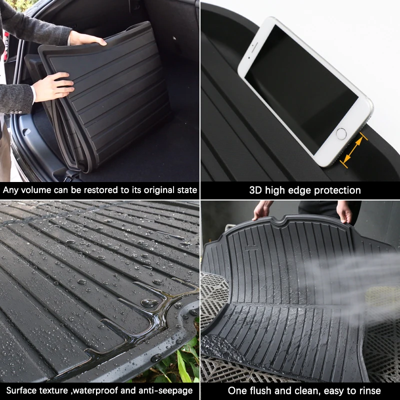 Car Rear Trunk Mat for Honda Fit GD3 GD1 2006 Jazz Hatch 2001~2008 2007 Accessories Floor Tray Liner Cargo Boot Carpet Auto Mud