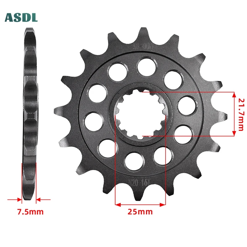 

520-15T 520 15 Tooth Motorcycle 20CrMnTi Front Sprocket Silent Sprocket For Kawasaki ZX-6R ZX636 Ninja ZX6R ZX636 Ninja ABS KPT