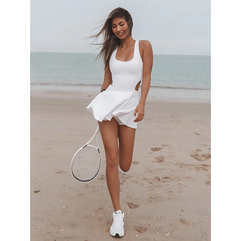 Women's One-piece Sports Dress For Outdoor Running Fitness