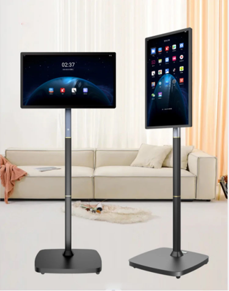 21.5 Inch Touch Screen Smart Tv Floor Tv Android 12 6g+128g Portable Television with Wheels Movable