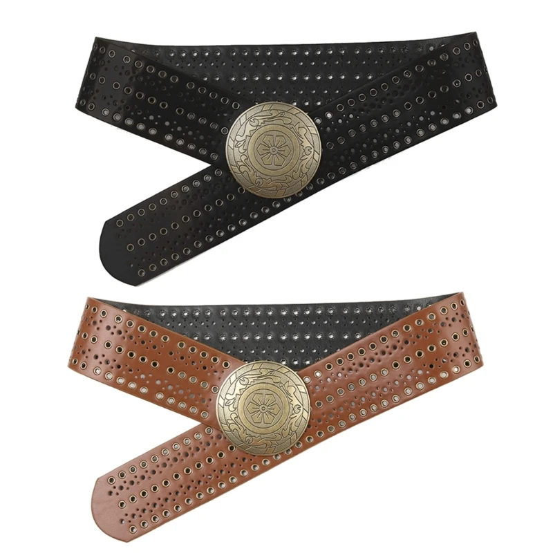 

Punk Teens Man Waist Belt Jeans Adjustable Belt for Nightclub Casual Pants Decor