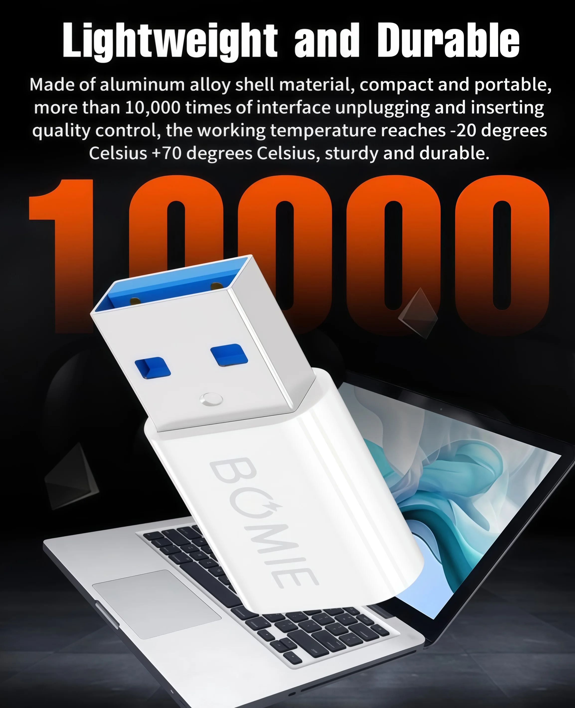 USB to USB C 어댑터 10개입, PD27W/66W QC100W 고속 충전 480Mbps 데이터 전송, USB C(여성) to USB A(남성) OTG 어댑터