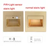 PIR Motion Detector Sensor Stair Light Step Lamp Recessed 1.5w Led Wall Sconce Stairway Corridor Foyer Induction Night Footlight 2