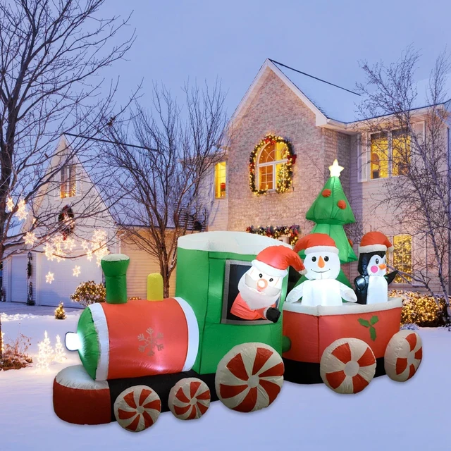 Giant Train Inflatable Toys Christmas Outdoor Decoration LED ...