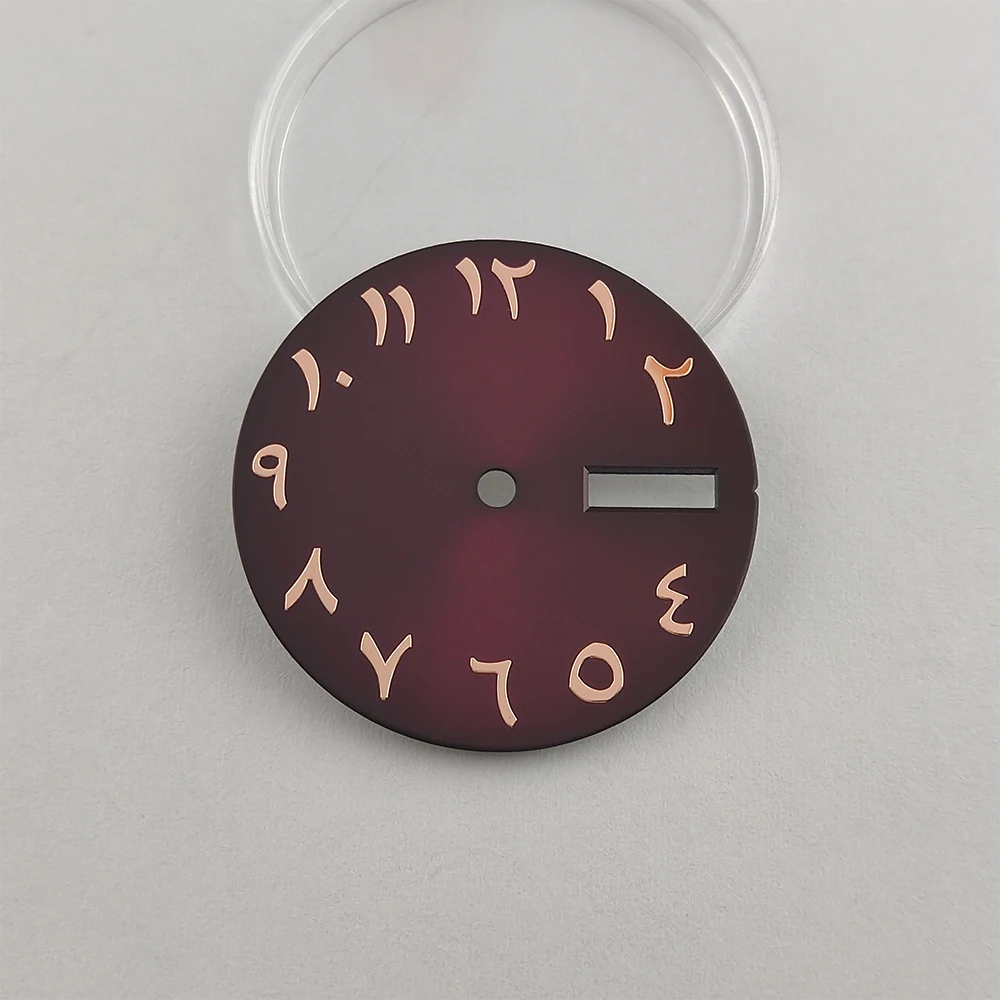 28.5mm NH35 Dial Watch Dial Arabic Rose Gold Nail Watch Face Single and Double Calendar Parts Fit NH35/NH36 Movement