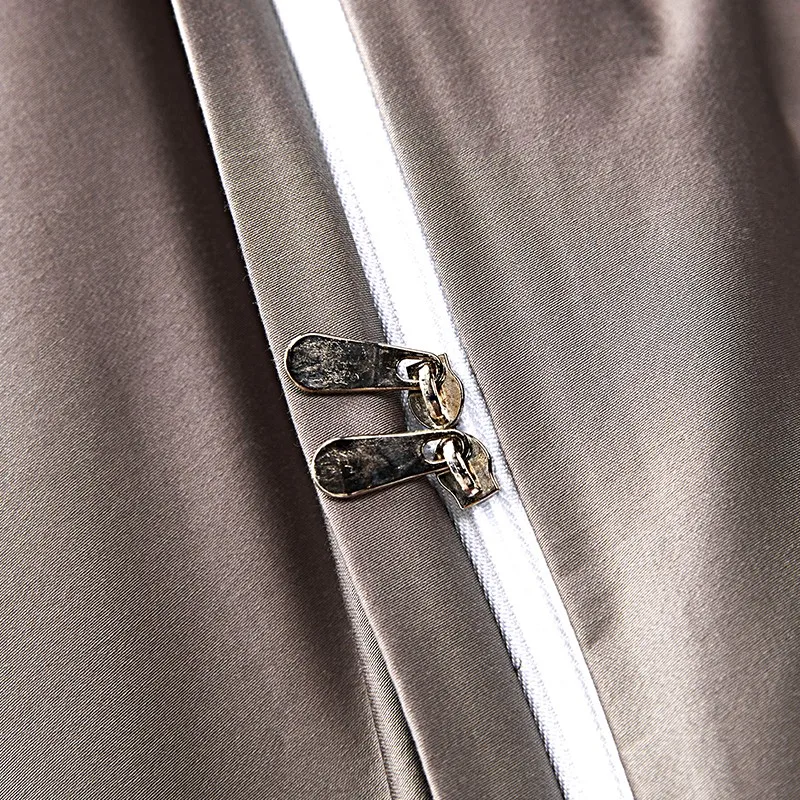 Egyptian Cotton Black Duvet Cover Set Satin Jacquard Luxury Silk Like Bedding Comforter Cover with Zipper Bed Sheet Pillowcases - Image 6