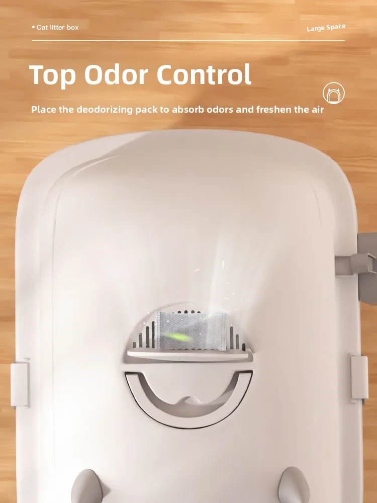 Large Size  Litter Box Semi-Closed Der pe Odor Control  Toilet for Kittens Home Daily Use Activated Carbon Filter
