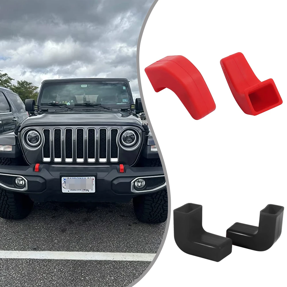 2 PCS Bumper Tow Hook Covers For Jeep Wrangler JK JL Gladiator JT 2007- Front Bumpers Towball Protect Car Accessories trailer ball cover,trailer hitch cover,tow bar ball cover