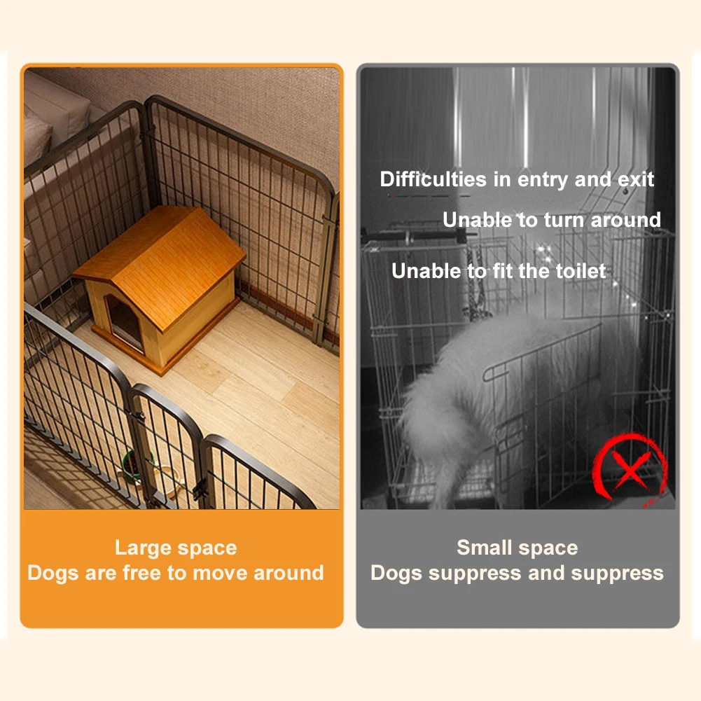 6 Panels Heavy Duty Dog Puppy Playpen Foldable Exercise Puppy Kennel Cage Heavy Duty Dog Exercise Fence for Cat Puppy Rabbits