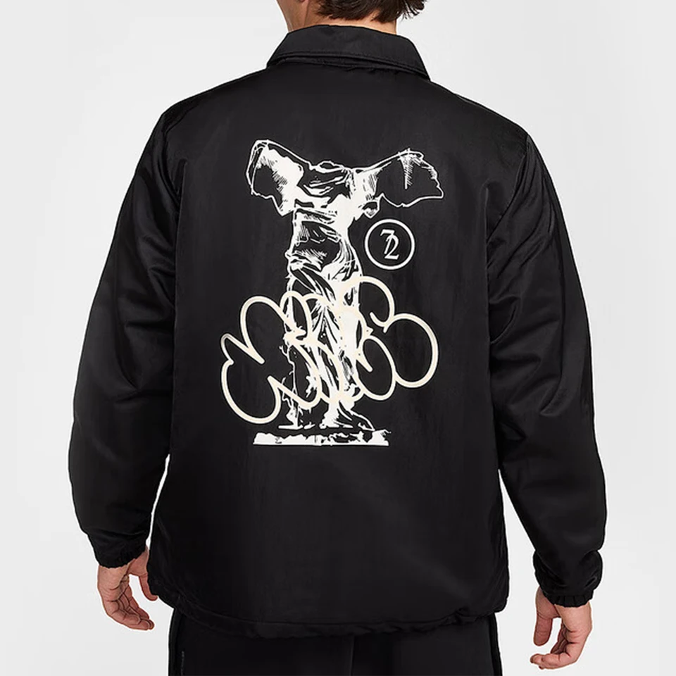 NIKE therma fit coach jacket （XXL） Nike Therma Fit Synthetic Loose Fit Button Down Canvas Coach