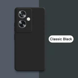 Premium Liquid Silicone Square Back Cover - Soft Shockproof Case for OPPO A2 5G (Classic Black)
