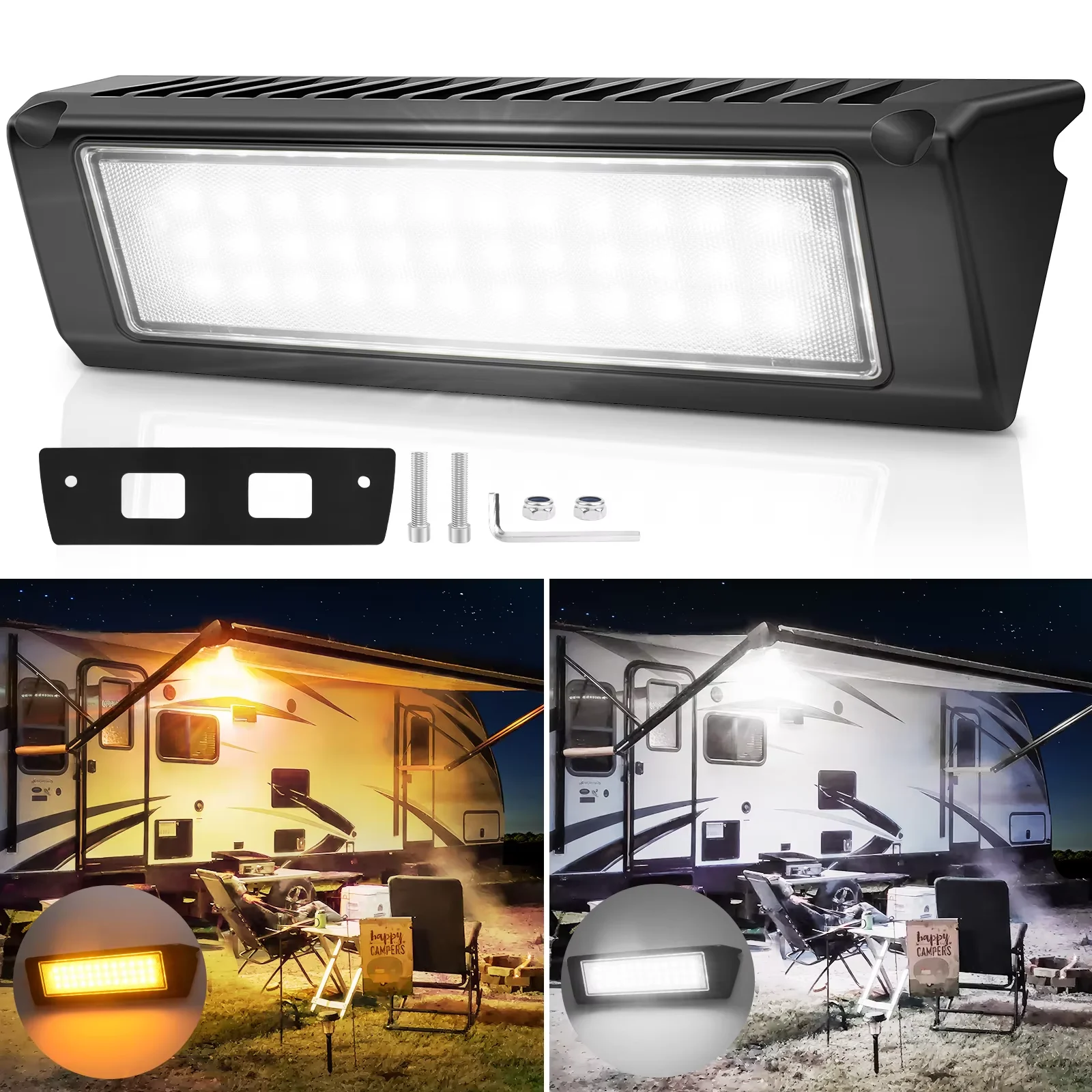 MICTUNING RV Porch Lights 9 Inch 31W LED Light Waterproof Outdoor ...