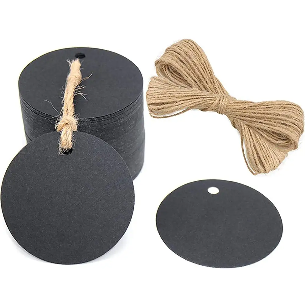 Round Kraft Paper Tags Blank DIY 6cm Price Label Cards 100pcs