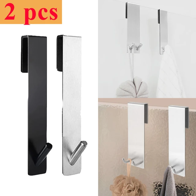 Gancho trasero para puerta de ducha de baño, colgador de puerta de vidrio  acrílico sobre, toallero de ducha en forma de S, colgador de Albornoz de  baño, ganchos de soporte - AliExpress