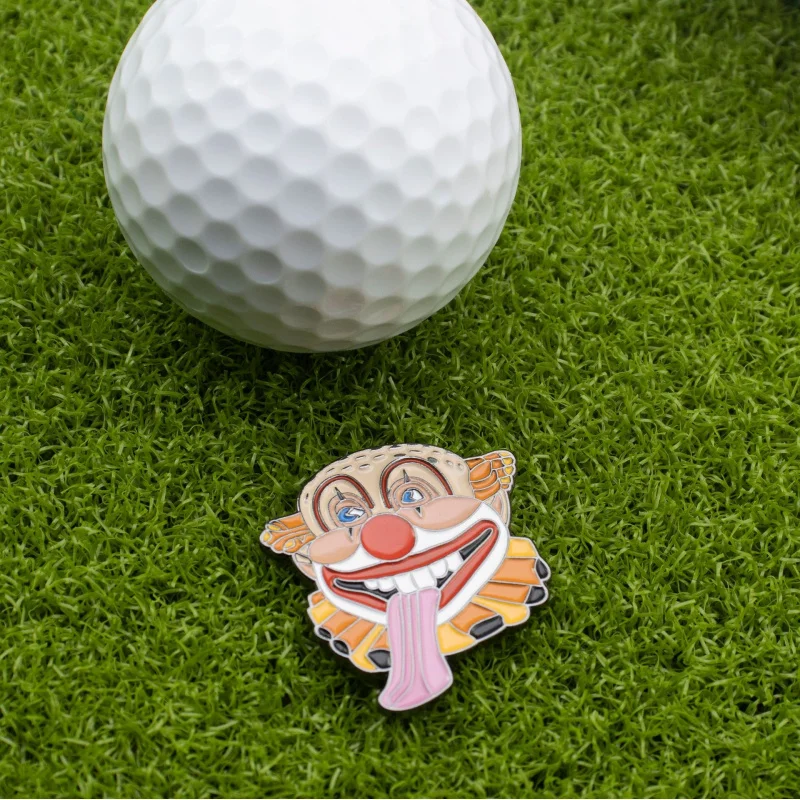 【New】 New Happy Gilmore Clown creative metal enamel ball marker with golf accessories