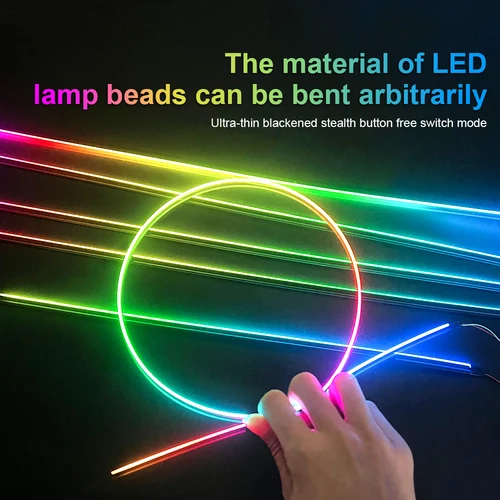 18 in 1 22 in 1 스 트리머 심포니 자동차 주변 조명 인테리어 213 64 색 Rgb Led 도어 라이트 레인보우 대시 보드 아크릴 스트립 키트 4