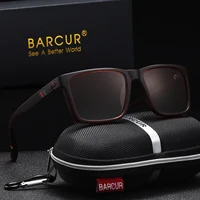 BARCUR 1 PCS Sports Brand Men Sunglasses Outdoor Driving Rectangular Frame UV400 Polarized Sunglasses For Men Oculos de sol