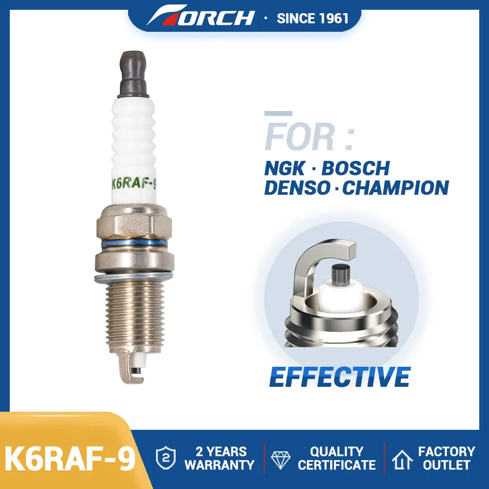 

Spark Plug TORCH K6RAF-9 Replace for GM 25186682 for ZFR6U-9 836GP for Denso T04 K20TT Candle Ignition System Automobile Parts