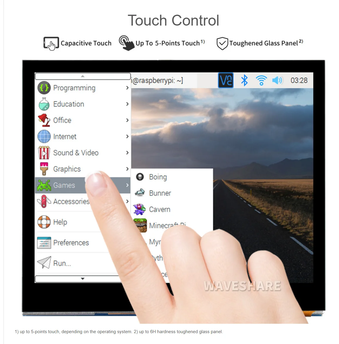 3.5inch Capacitive Touch Screen LCD For Raspberry Pi 640&times;480 DPI IPS Panel Toughened Glass Cover Low Power
