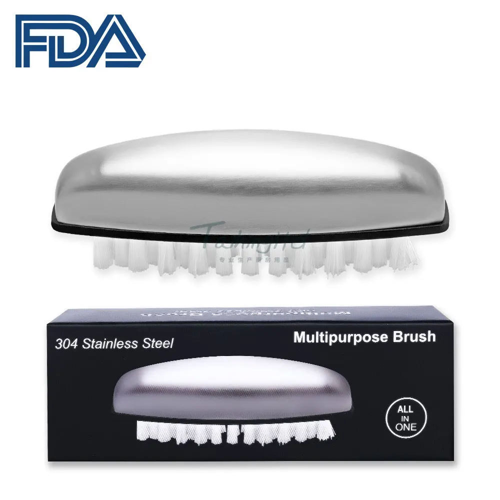 

Hand And Nail Brush Cleaner Fruit Vegetable Cleaning Brush Stainless Steel Soap Help Eliminating Smells Absorb Odor Kitchen Tool