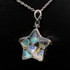 Unit One Piece Natural Opal Gemstone Crystal Chips Star Shaped Glass Wish Bottle Necklace Pendant With Leather Rope 1