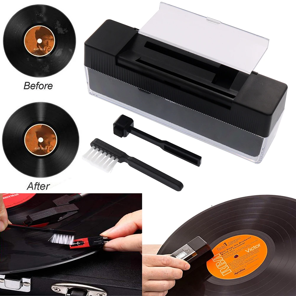 1 Set detergente antistatico per dischi in vinile spazzola per la rimozione della polvere per giradischi fonografo LP Kit di pulizia per dischi in vinile