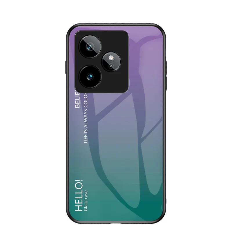 Gradation Tempered Glass Hard Back Protective Bumper Shockproof Case