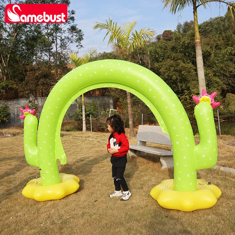 Camebust Spray Wave Kinder-Gartensprenger-Wassermatte mit Kaktus-Motiv, aufblasbares Poolspielzeug_voghion.com