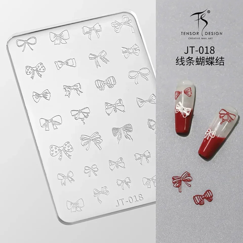 귀여운 Bowknot 사랑 심장 스타 편지 겨울 눈송이 크리스마스 네일 액세서리 매니큐어 실리콘 조각 금형 금형 DIY 템플릿