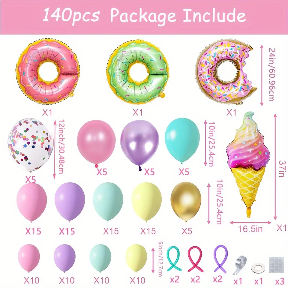 Palloncini Gelato, 10pcs Palloncini Foil Gelato, Decorazioni Gelatos Party, Palloncinis Caramelle, Palloncinis Gelatos e Caramelle, Palloncinies Ciambella Caramelles