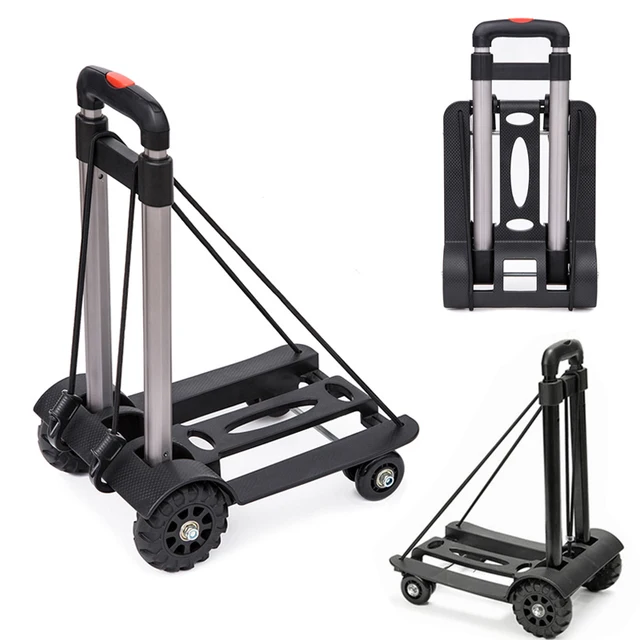 75 Kg -Os Nagyteljesítményű Hajtogatás Trolly Kézi Zsákkerék Kocsi Összecsukható Teherautó -Kosár Utazási Poggyász Bevásárló Kosár Hordozható Otthoni Használat