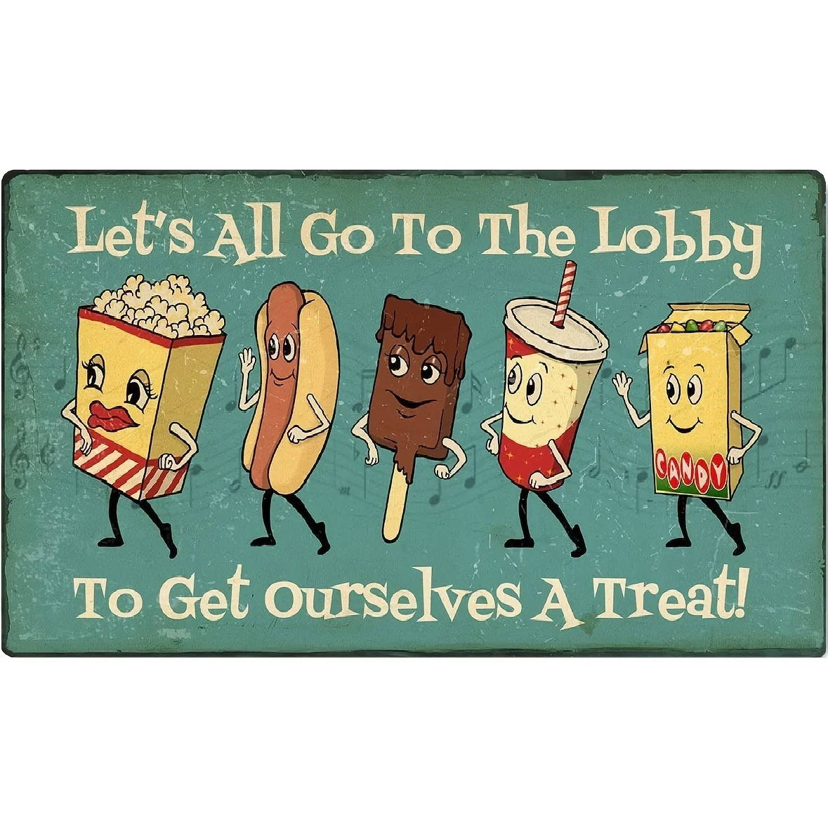 Ностальгический кинотеатр, кинотеатр, снэк-бар, жестяной знак, уникальная игровая комната, металлический знак, внешняя фотография, ретро, винтажная роспись