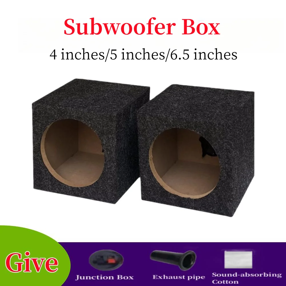 DIY 2PCS  Vehicle Audio Modification4/5/6.5- Inch Passive Speaker Housing, Car Mounted Subwoofer Box,  Binding Post Exhaust Hole